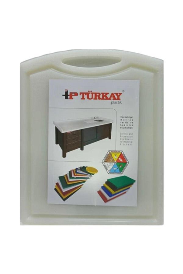 Türkay 32.5X26.5X1 Cm Saplı-Oluklu Polietilen Kesme Tahtası Kesim Levhası 1237 - Image 1