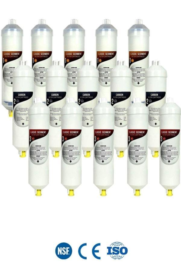 Filter Store Kapalı Kasa Su Arıtma Cihazı Uyumlu Yeni Seri Inline 3 Aşamalı 5 Takım Filtre Seti - Image 1