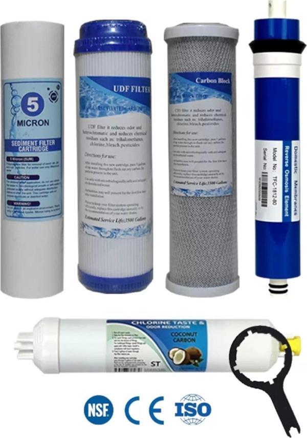 Filter Store Açık Kasa Su Arıtma Cihazı Uyumlu 80 Gpd Domestic Membranlı 5 Aşama Karbonlu Filtre Seti - Image 1