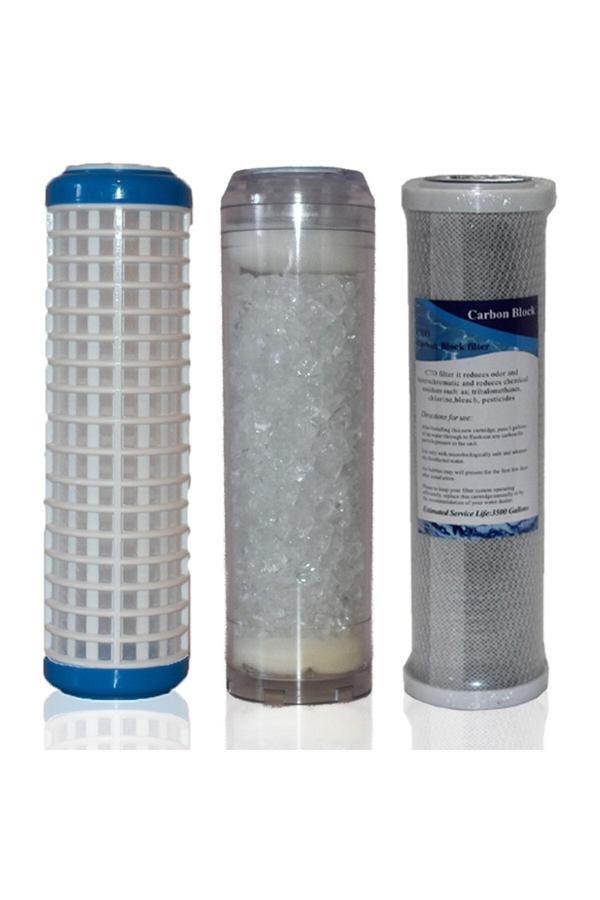 Filter Store Daire Bina Sayaç Girişi 10" Inc 3 Aşama (Yıkanabilir , Silifoz , Blok ) Yedek Filtre Seti - Image 1