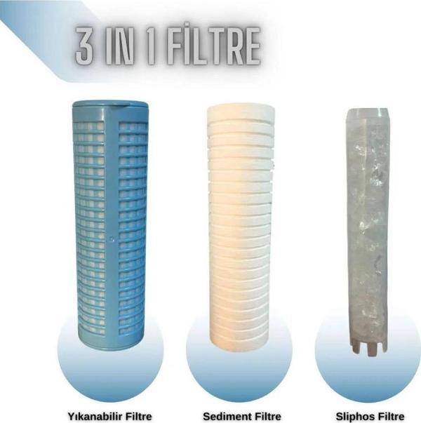 Filter Store Daire Girişi Kireç Önleyici Tortu Filtreli 3 Özellikli Su Arıtma Filtre - Image 1