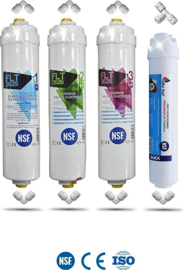 Filter Store Kapalı Kasa Su Arıtma Cihazı Uyumlu Yeni Nsf'Li Özel Seri 4 Aşamalı Inline Filtre Seti - Image 1