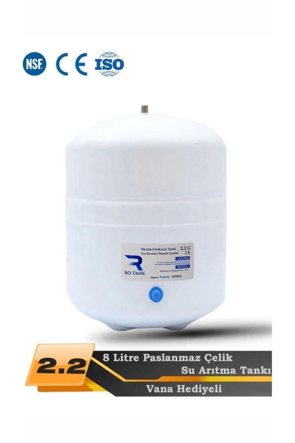 Filter Store Su Arıtma Cihazı Uyumlu Metal Genleşme Tankı Standart 8 Lt Su Arıtma Deposu Tank Vanası Hediyeli - Image 1
