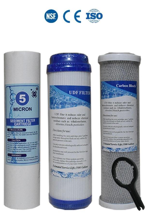 Filter Store Açık Kasa 3 Aşama Su Arıtma Cihazı Filtresi Çift Karbonlu Filtre Seti - Image 1