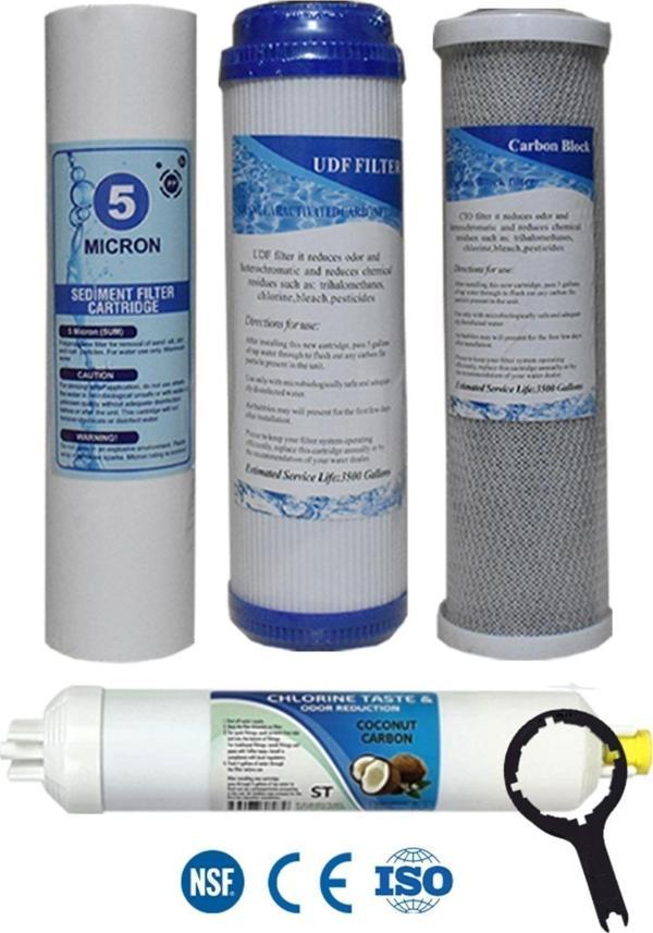 Filter Store Açık Kasa Su Arıtma Cihazı Uyumlu Çift Karbonlu 4 Aşamalı Filtre Seti - Image 1