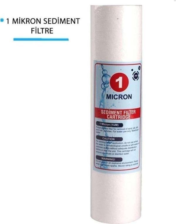 Filter Store Daire Bina Sayaç Girişi 10" Inch 1 Aşama ( 1M Sediment ) Yedek Filtre Seti - Image 1