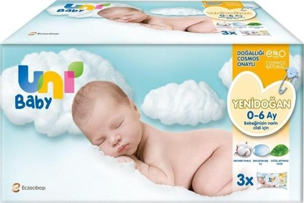 Uni Baby Yenidoğan Islak Pamuk Mendil 3'Lü - Image 1