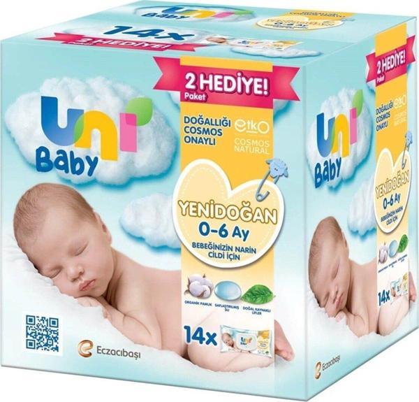 Uni Baby Yenidoğan Islak Mendil 40Lı 14 Adet - Image 1