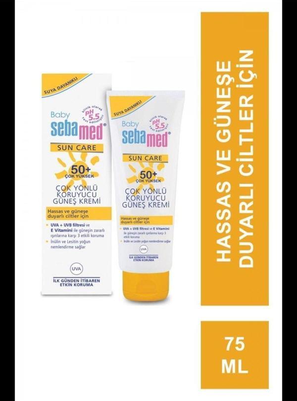 Sebamed Baby Sun Care Suya Dayanıklı Spf 50+ Çok Yönlü Koruyucu Bebek Güneş Kremi 75 Ml - Image 1