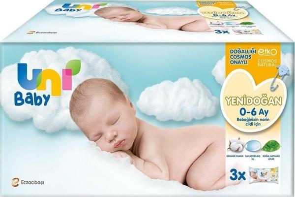 Uni Baby Yenidoğan Islak Havlu Mendil 3Lü 120 Yaprak - Image 1