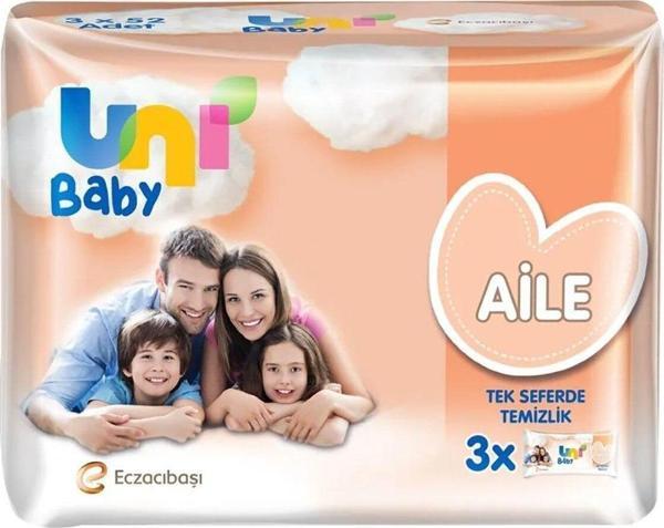 Uni Baby Aile Islak Havlu Mendil 3Lü 156 Yaprak - Image 1