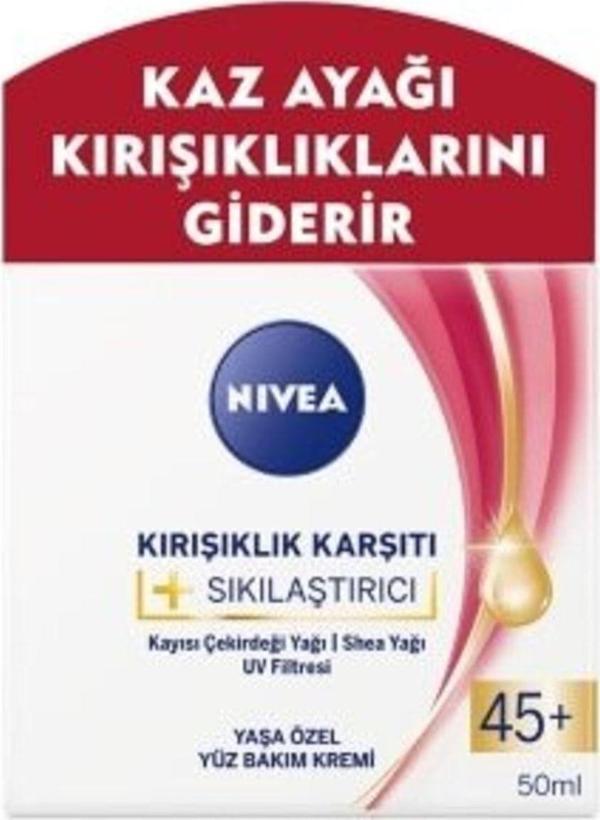 Nivea Kırışıklık Karşıtı + Sıkılaştırıcı Krem 45+ Yaş 50 Ml - Image 1