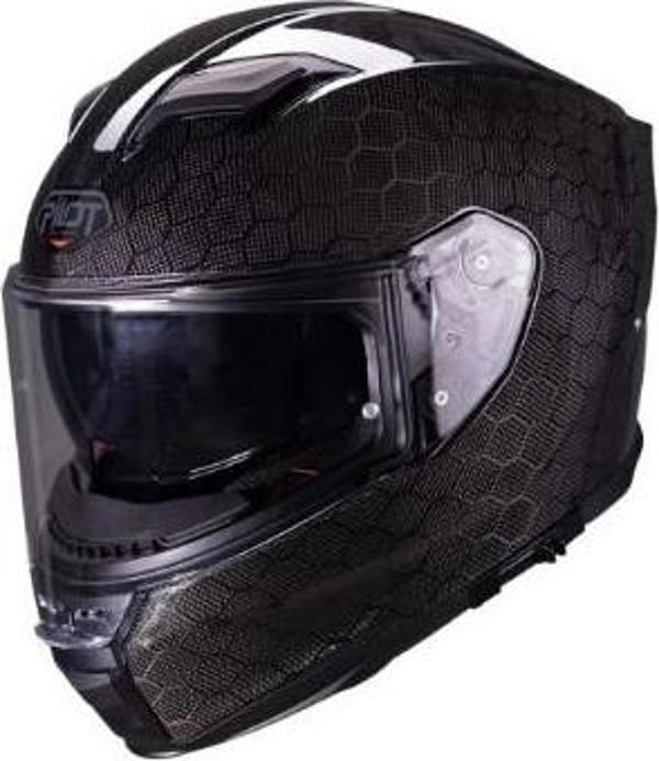 Pilot Stealth II SV Hexagon Carbon Kapalı Motosiklet Kaskı - Image 1
