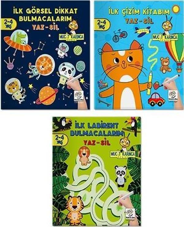 2-4 Yaş Evde Etkinlik Seti - Mucit Karınca Serisi YAZ-SİL Kitaplar 2. seri Yükselen Zeka - Image 1