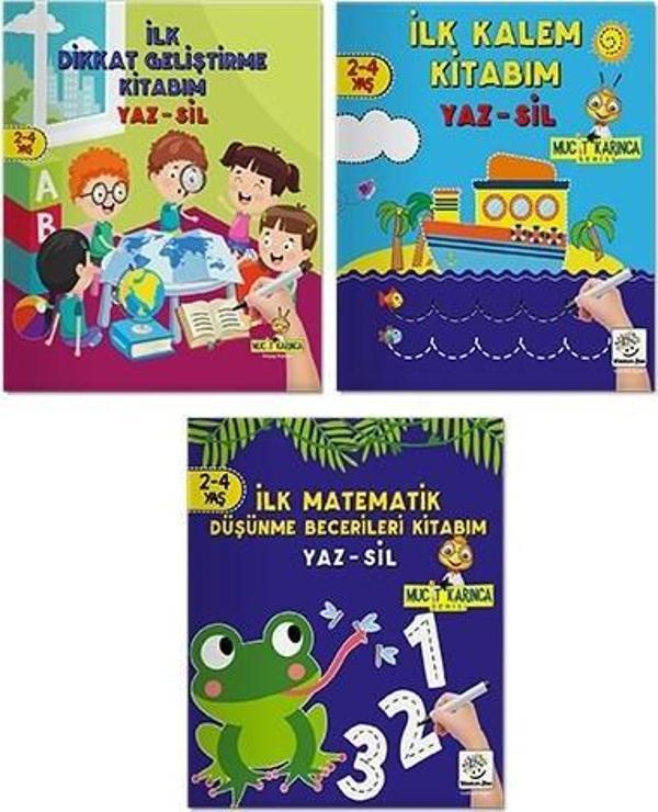 2-4 Yaş Evde Etkinlik Seti 1. Seri - Mucit Karınca Serisi YAZ-SİL Kitaplar Yükselen Zeka - Image 1