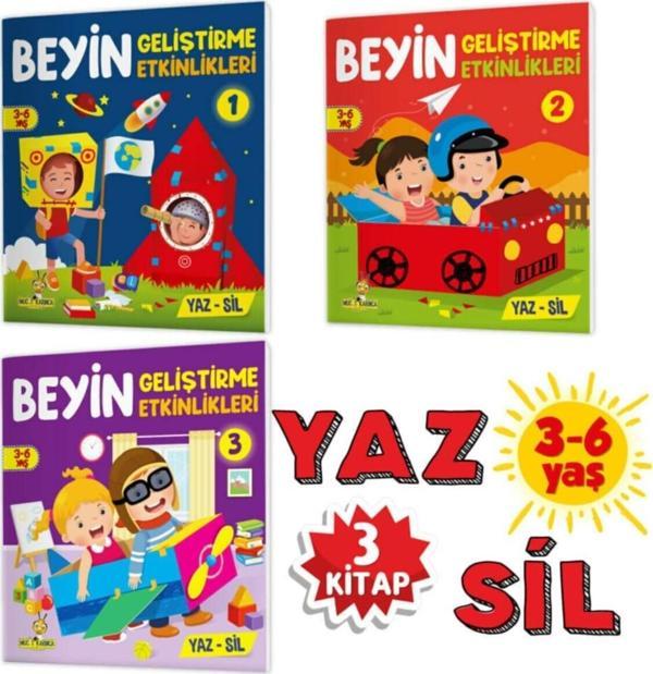 3-6 Yaş Beyin Geliştirme Etkinlikleri YAZ-SİL Kitaplar Yükselen Zeka - Image 1