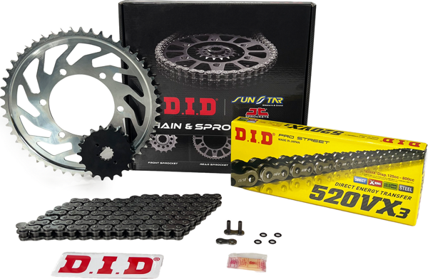 ZİNCİR DİŞLİ SETİ KTM ADVENTURE 250cc ÖN DİŞLİ SAYISI : +1 ARKA DİŞLİ SAYISI : -1 2021-2024 - Image 1