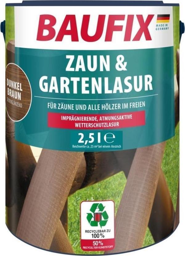 Baufix Zaun & Gartenlasur Su Bazlı Ahşap Koruyucu 2,5lt  Ceviz - Image 1