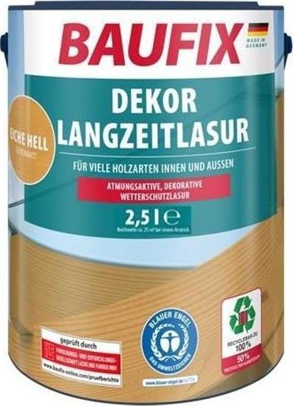Baufix Dekor Langzeitlasur Su Bazlı Ahşap Verniği 2,5lt Şeffaf - Image 1