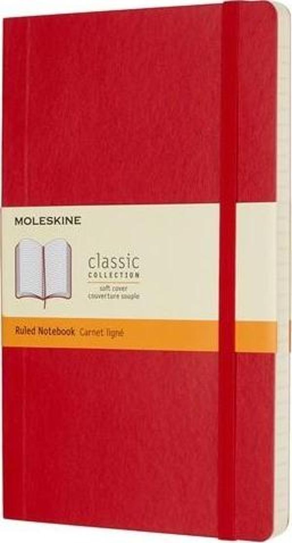 Moleskine Klasik Büyük Boy Yumuşak Kapak Çizgili Defter Kırmızı - Image 1