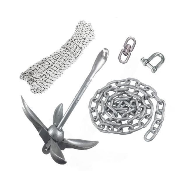 Tekne ve Şişme Bot İçin Hazır Çapa Seti 4kgÇapa+50mtHalat - Image 1