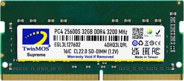 32 GB DDR4 3200MHZ TWINMOS NB MDD432GB3200N - Image 1