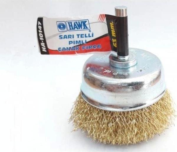 Ha10147 Pimli Sarı Tel Çanak Fırça 65 Mm - Image 1
