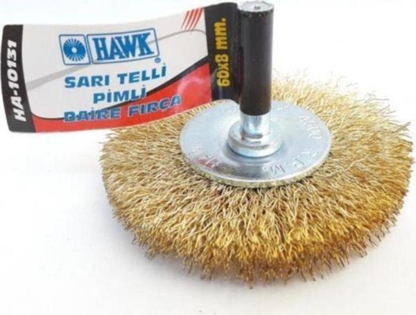 Fırça Tel Daire 60x8 Mm Ha10131 Pimli Sarı - Image 1