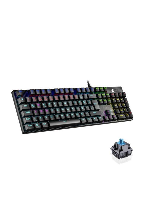 LECOO KG1101 Q TRK Usb+Makro Tuşlu Mekanik+Blue Switch RGB Aydınlatmalı Gaming Klavye - Image 1