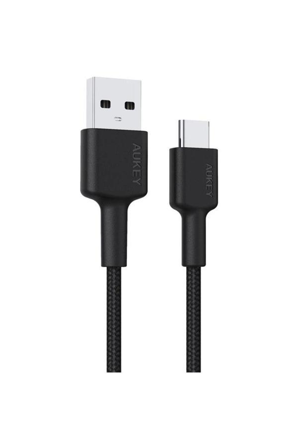 CB-CD30-BK NAYLON ÖRGÜLÜ USB-A TYPE-C ŞARJ KABLOSU 0.9MT - Image 1