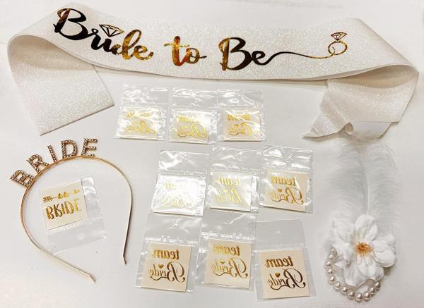Altın Renk Bride Partisi Seti 13 Parça - Image 1