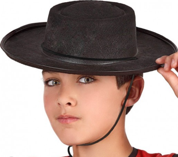 Siyah Renk Keçe Flamenko Şapkası Çocuk Boy - Image 1