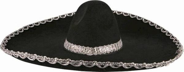 Sombrero Meksika Şapkası Gümüş Şeritli Yetişkin Boy - Image 1