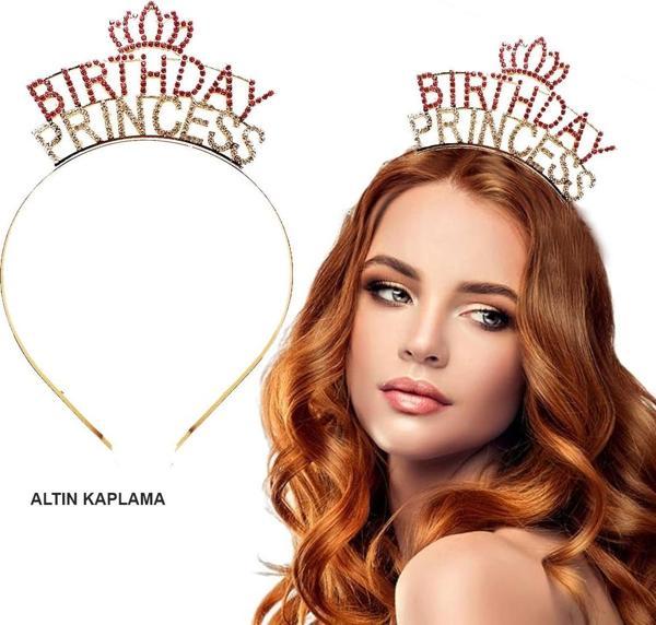 Birthday Princess Kristal Taç – Altın Kaplama - Image 1