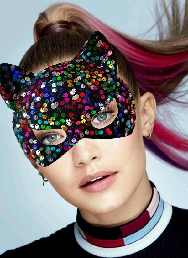 Siyah Kadife Payetli Parti Maskesi - Image 1