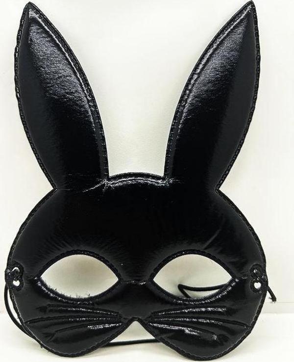 Siyah Renk Kumaş Malzemeden İmal Eva Tavşan Maskesi - Image 1