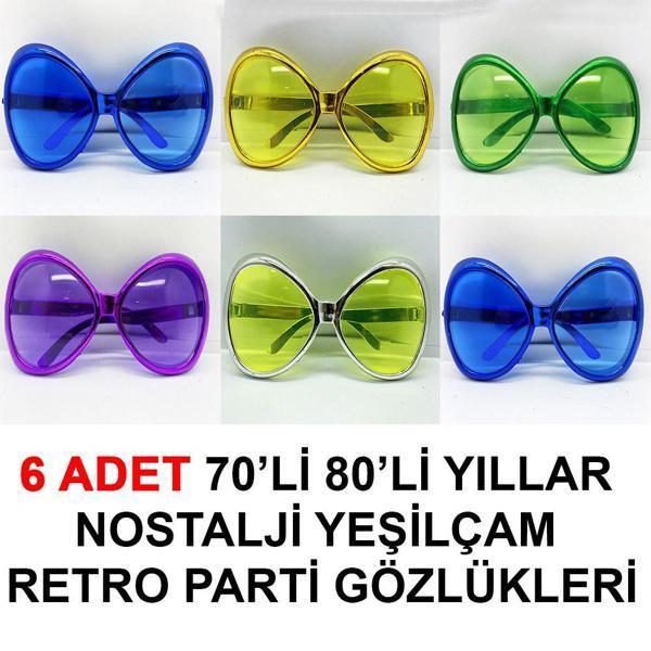 Yeşilçam Retro Parti Gözlükleri 6 Adet - Image 1