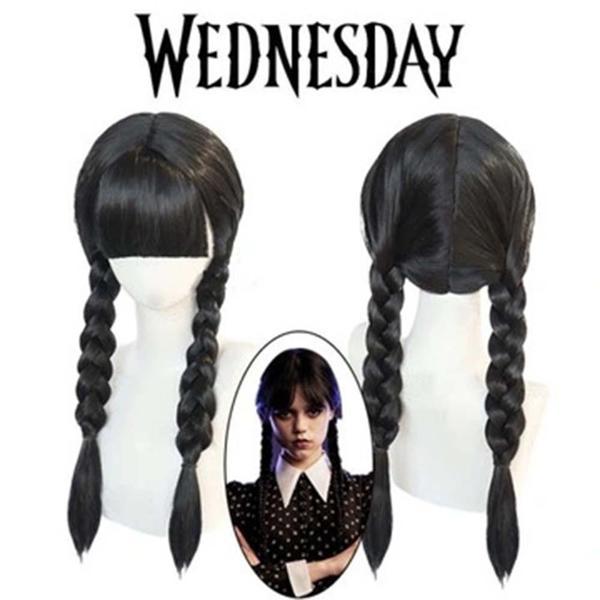 Wednesday Siyah Örgülü Peruk - Image 1