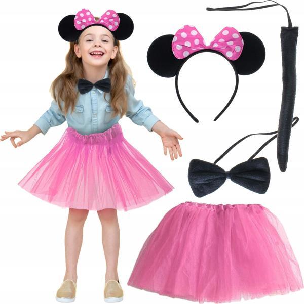 Minnie Kostüm Seti (Pembe Tütü Etek + Pembe Taç + Papyon + Kuyruk) - Image 1