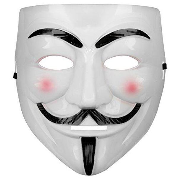 Beyaz Pembe Yanaklı V For Vendetta Maskesi - Image 1