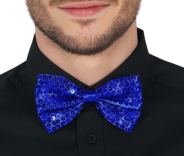 Mavi Payetli Pullu Papyon - Image 1