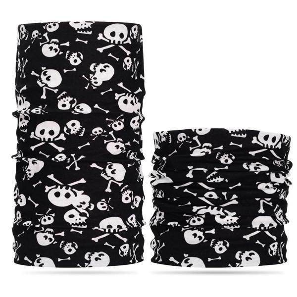 Siyah Beyaz İskelet Baskılı Buff Bandana - Image 1