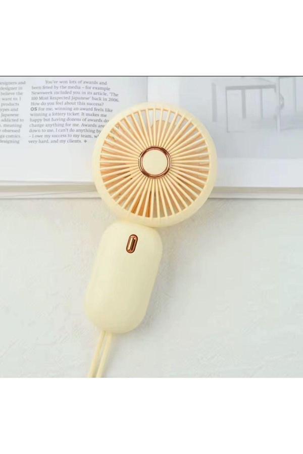 Rosepremium Avuç İçi Taşınabilir Şarjlı Mini Vantilatör El Fanı Bej Ym88196 - Image 1