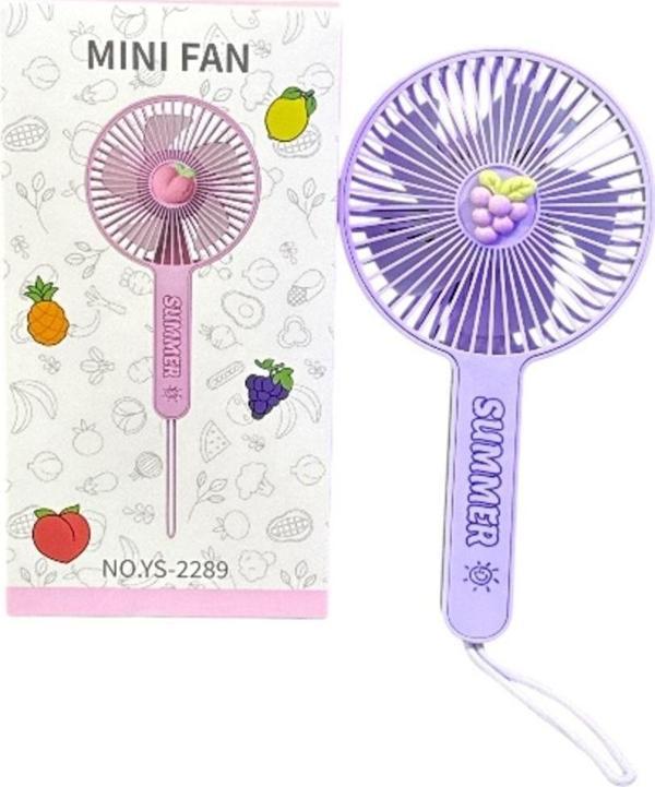 Rosepremium Avuç İçi Taşınabilir Şarjlı Vantilatör Mini El Fanı Ys-2289 Mor - Image 1