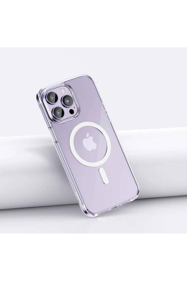Rosepremium İphone 14 Pro Max İçin Kılıf Kamera Korumalı Magsafe Wireless Şarj Özellikli Şeffaf Kılıf - Image 1