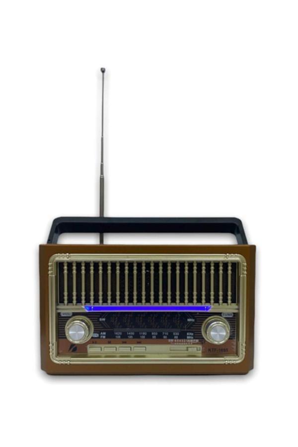 Rosepremium Ktf-1655 Nostalji Radyo Bluetooth Hoparlör El Feneri Usb Şarjlı - Image 1