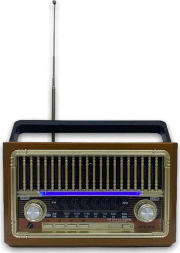 Rosepremium Ktf-1655 Nostalji Radyo Bluetooth Hoparlör El Feneri Usb Şarjlı - Image 1