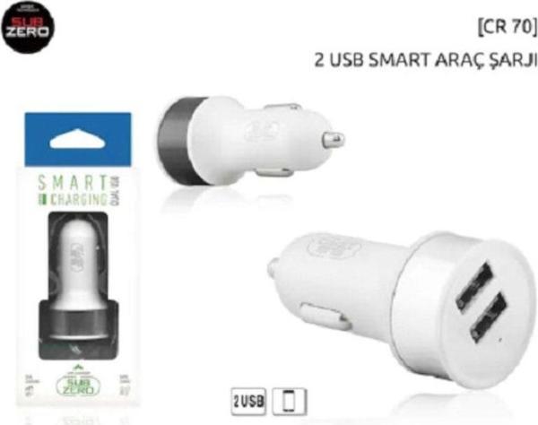 Subzero Cr70 Çift Usb Çıkışlı Hızlı Şarj Araç Oto Çakmaklık Şarj - Image 1