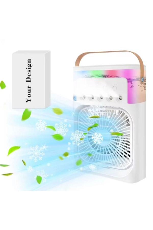 Rosepremium Ls18 3 Kademeli Su Spreyli Parfüm Hazneli Masaüstü Vantilatör Fan Beyaz - Image 1