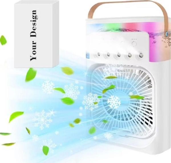 Rosepremium Ls18 3 Kademeli Su Spreyli Parfüm Hazneli Masaüstü Vantilatör Fan Beyaz - Image 1